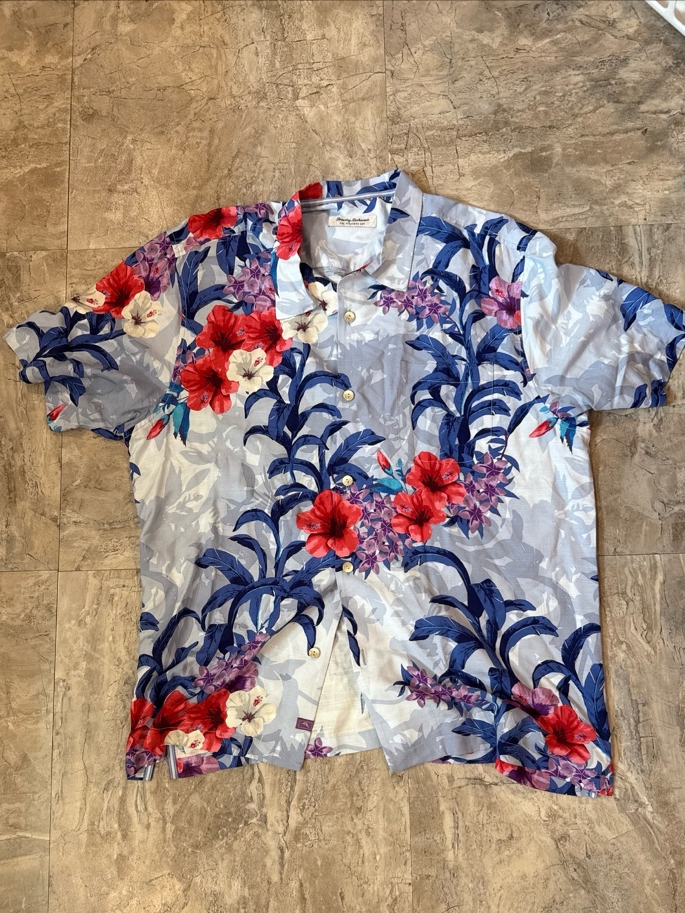 Tommy Bahama Veracruz Cay Tropical Hawaiian Floral Large Button Shirt Beach XL